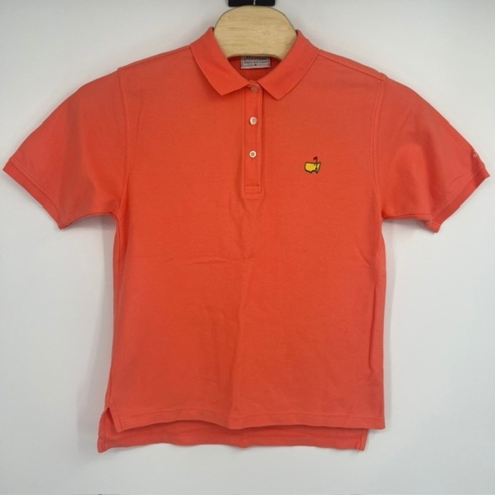Masters Collection Men's Coral Golf Polo Shirt‎ Embroidered Logo Size Medium